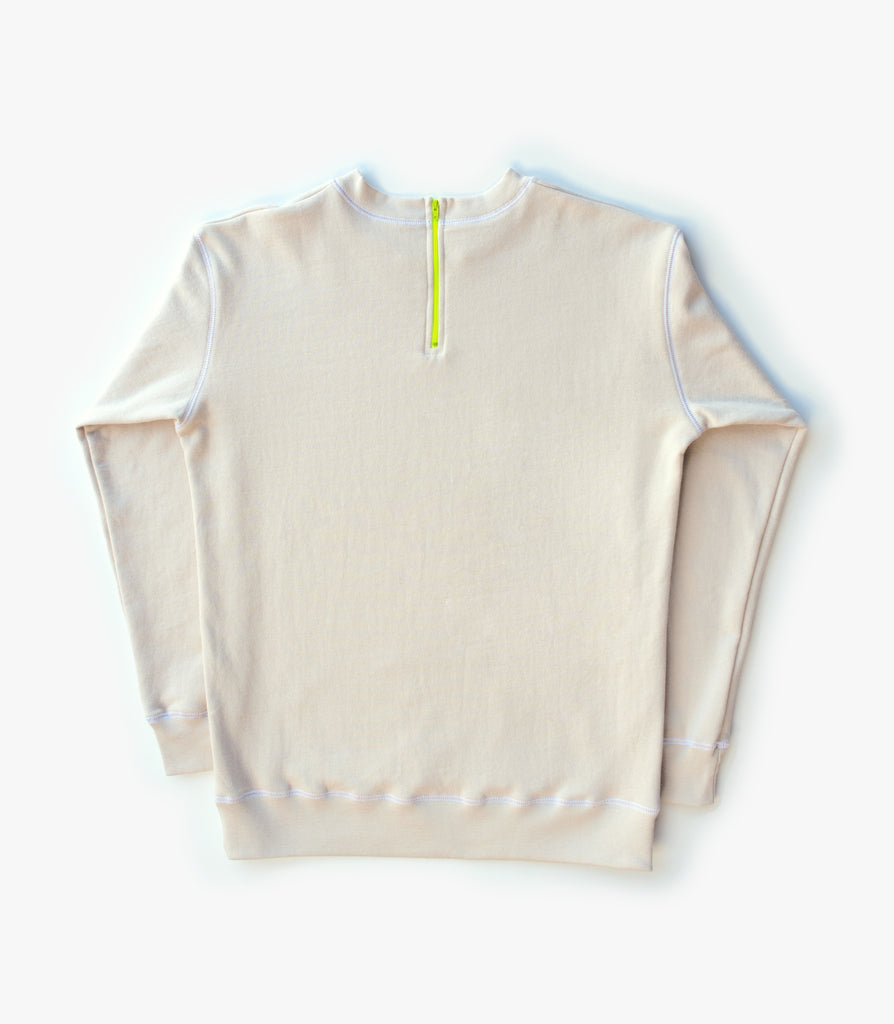 Adult Zip Back Sweater in Cream/Yellow