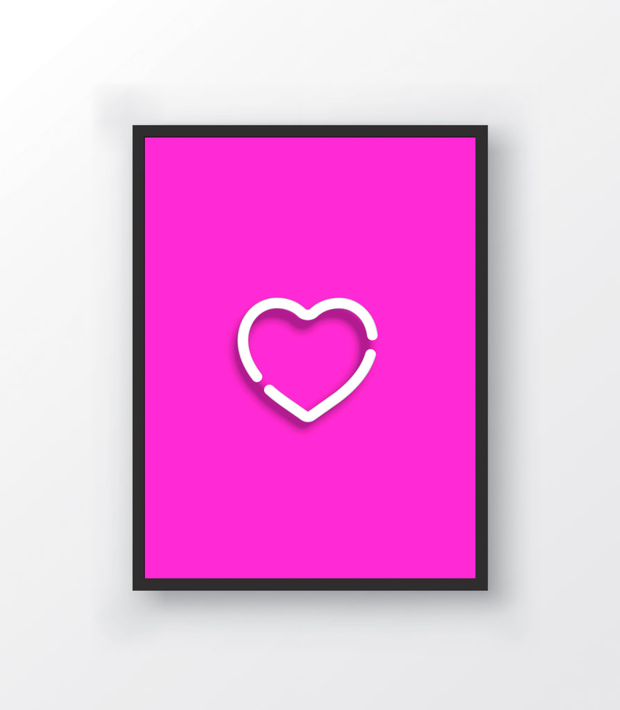 Neon Pink Heart Print - The Urban Nursery