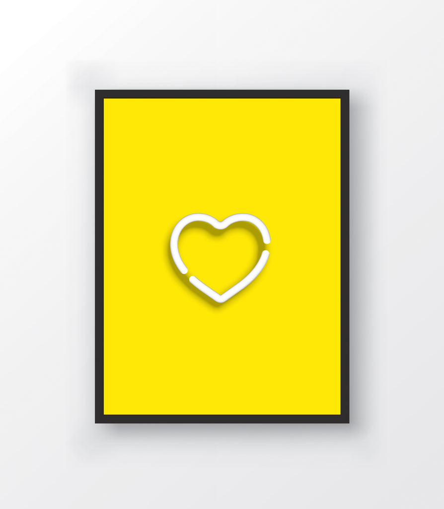 Neon Yellow Heart Print - The Urban Nursery
